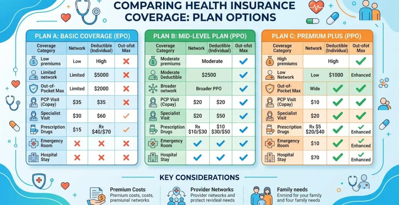 Comparaison visuelle de tableaux de garanties de mutuelles santé