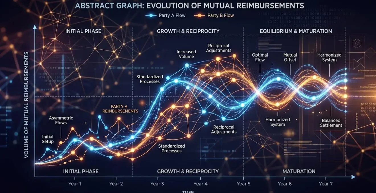 Graphique abstrait montrant l'évolution des remboursements mutuelles