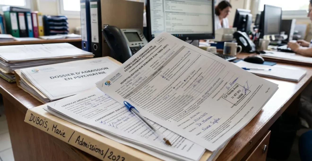 Documents administratifs pour une hospitalisation en psychiatrie vus en angle